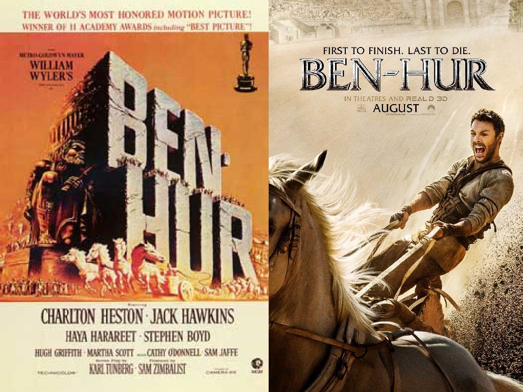 Cartel de Ben Hur antiguo y nuevo
